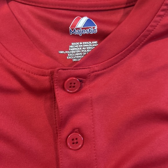 Majestic New Los Angeles Angels Shirt Mens Large Red Athletic Fit Baseball MLB - Picture 4 of 7